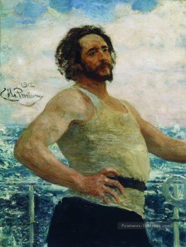 llya Repin œuvres - portrait de l’écrivain leonid nikolayevich andreyev sur un yacht 1912 Ilya Repin
